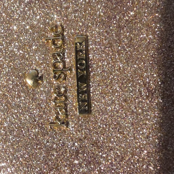 KATE SPADE NEW YORK Glitter Rose Gold Cosmetic Bag - Picture 9 of 11